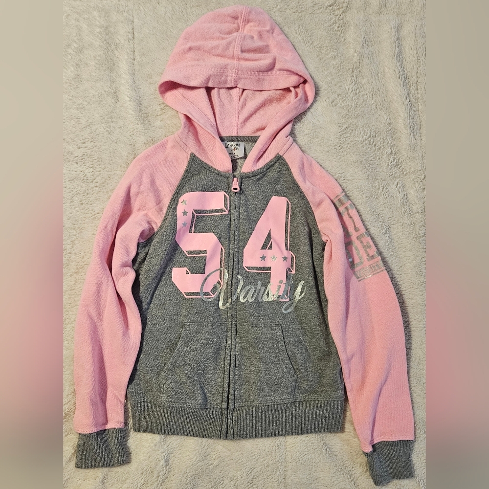 Girls Pink and Gray Hoodie Jacket